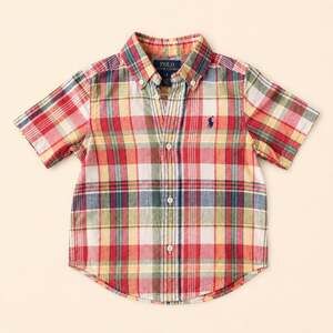 Polo Ralph Lauren Boys Plaid Button Down Shirt Preppy Cottagecore Size 3